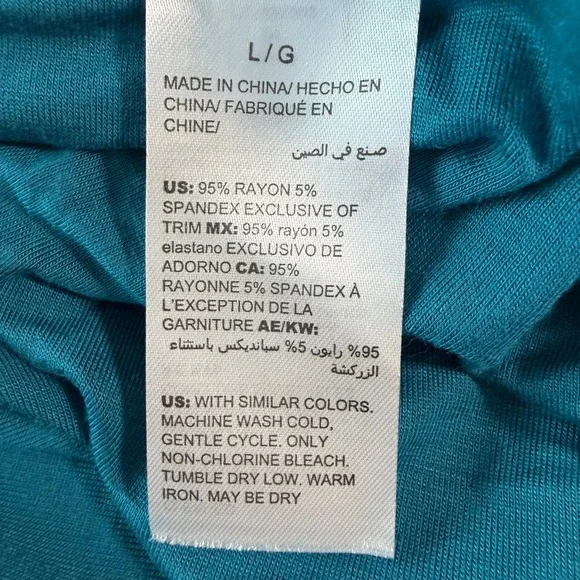 Soma Ultimate Maxi Bra Dress Size L Tropic Palm Ocean Depths Teal Blue - Picture 8 of 11